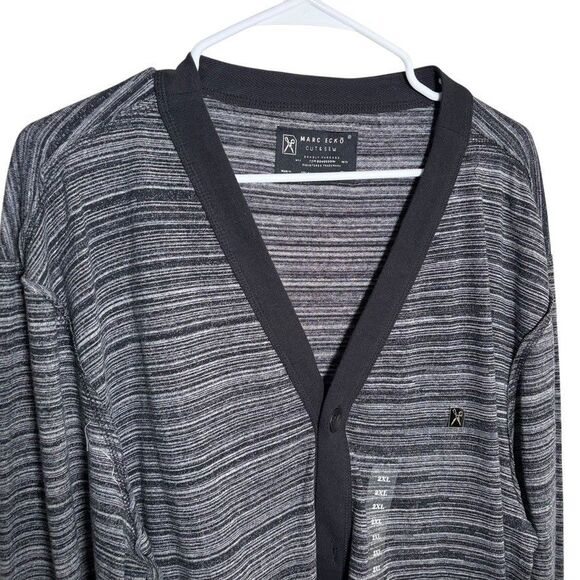 Marc Ecko Sweater Men's 2XL Gray Cardigan Cut & Sew Button Long Sleeve NWT - Picture 2 of 9